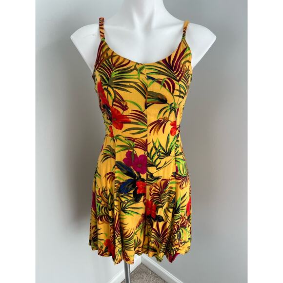 Sugar Co LTD Vintage Hawaiian Tropical Floral Summer Luau Romper Small - Picture 1 of 7